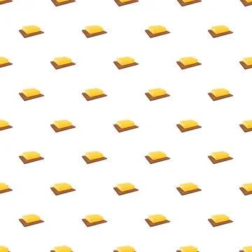 Butter blocks seamless pattern on chopping boards Stockillustratie