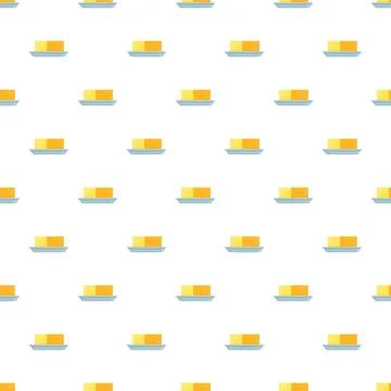 Butter blocks seamless pattern for food background Stock Illustration