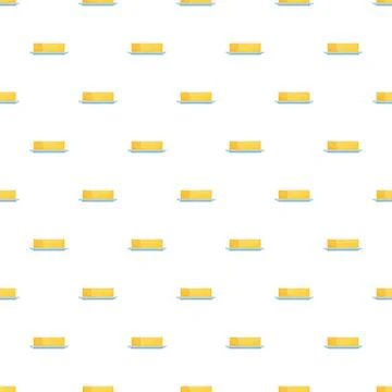 Butter blocks seamless pattern on white background Stock Illustration