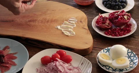 Butter board preparing close up Stock Footage 302587073