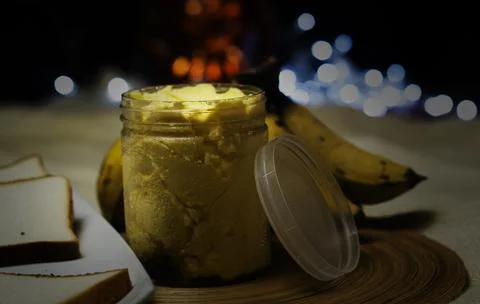 Butter bread bokeh Stock Photos