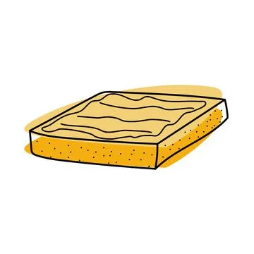 Butter bread doodle icon vector illustration for web, kitchen wear Stock Illustration