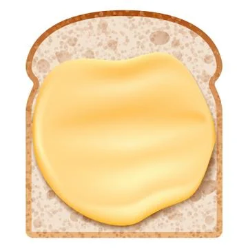 Butter on bread icon, realistic style Stock Illustration