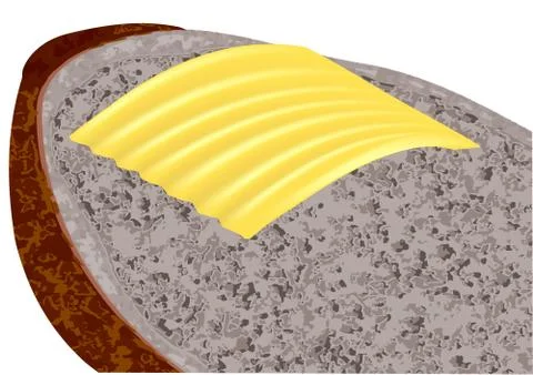 Butter on bread Stock Illustration