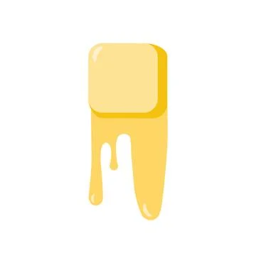 Butter cube vector. Butter on white background. Illustrazione stock