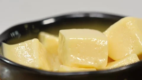 Butter Cubes for Puff Pastry Preparation Close Up Cooking 库存影片 334563209
