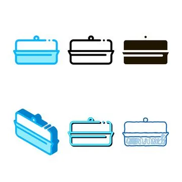 Butter dish icon looks vector outline Stock Illustration