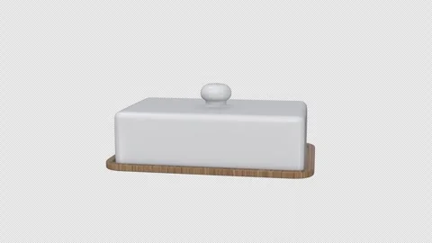 Butter Dish Rotating on a Transparent Background. Seamless Loop. 4K Stock Footage 306650921