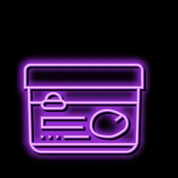 Butter mango fruit neon glow icon illustration Stock Illustration