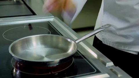 Butter melts in the pan Stock Footage 70979385