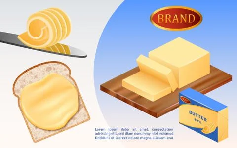 Butter milk concept background, realistic style Stock Illustration