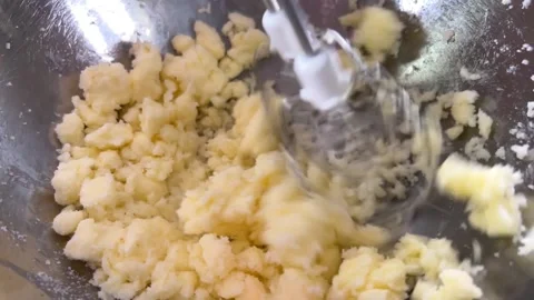 Butter is mixed with mixer Video stock 228725831