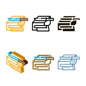 Butter pack slices icon vector outline Illustrazione stock