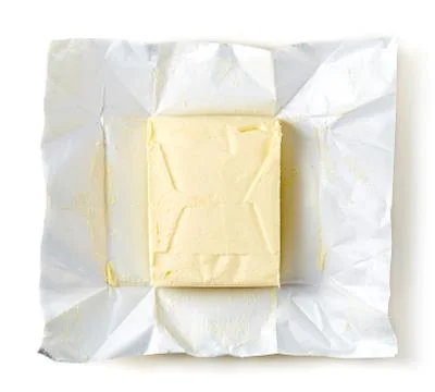 Butter package on white background Stock Photos