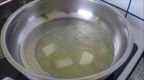 Butter on pan Stock Footage 45864623