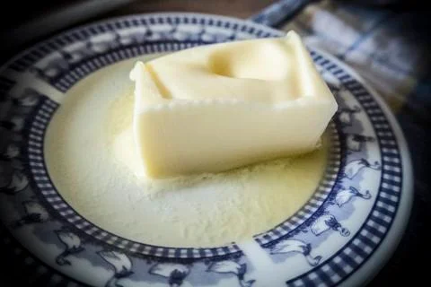Butter on a Plate Stock Photos