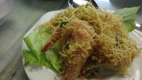 Butter Prawn meal Stock Footage 145935156