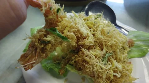 Butter Prawn meal Stock Footage 145935238