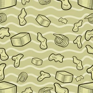 Butter Seamless Pattern in Cartoon Style. Perfect For Background, Backdrop,.. Stock Illustration