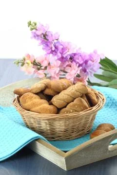 Butter shortbread biscuits Stock Photos