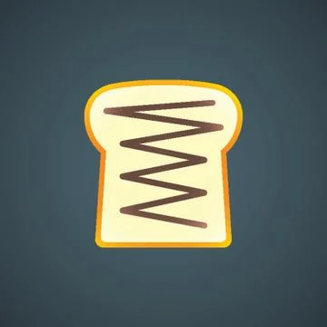 Butter spread on bread slice Stock Illustration