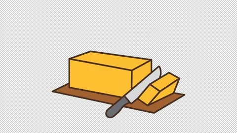 Butter stick animation Stock Footage 318053742
