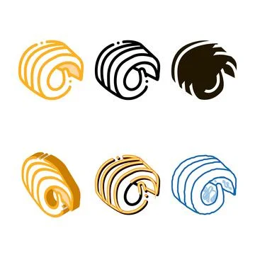 Butter styles curl icon vector outline Stock Illustration
