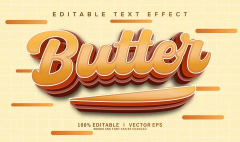 Butter vector text effect with modern style design Stock Illustration