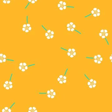 Buttercup blossom spring vector seamless pattern 스톡 일러스트