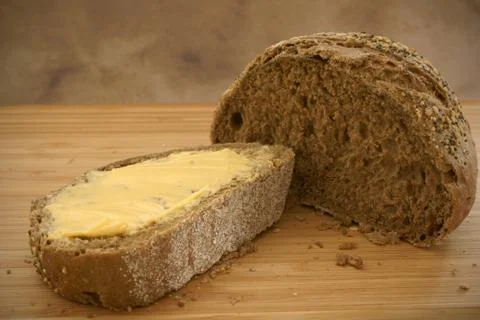 Buttered rye bread Stock Photos