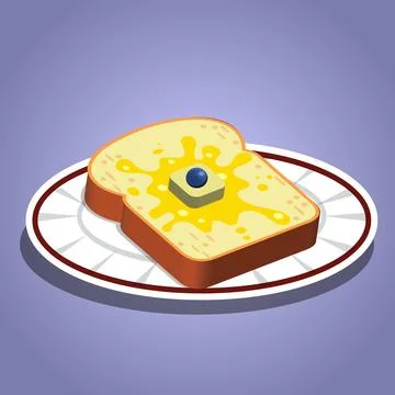 Buttered toast delight Illustrazione stock