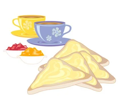 Buttered toast Stock Illustration