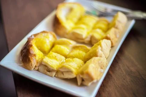Buttered toast Stock Photos