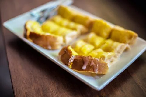 Buttered toast Stock Photos