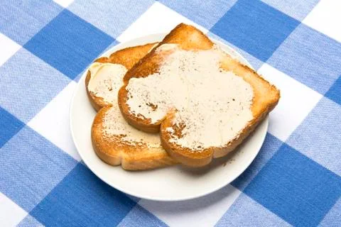 Buttered toast Stock Photos