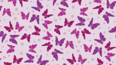 Butterflies background 4K pattern on a seamless loop Stock Footage 229475541