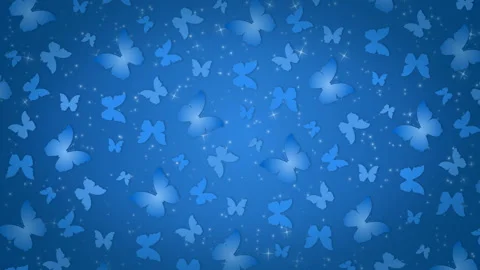 Butterflies, blue background with glowing particles Stock Footage 113539649