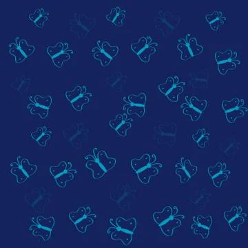 Butterflies on blue background Illustrazione stock