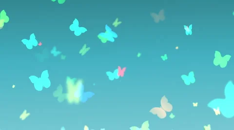Butterflies On Blue Stock-Footage 5502486