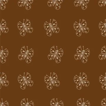 Butterflies on brown Stock Illustration
