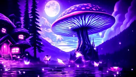 Butterflies fly under the moonlight at night Stock Footage 252131499