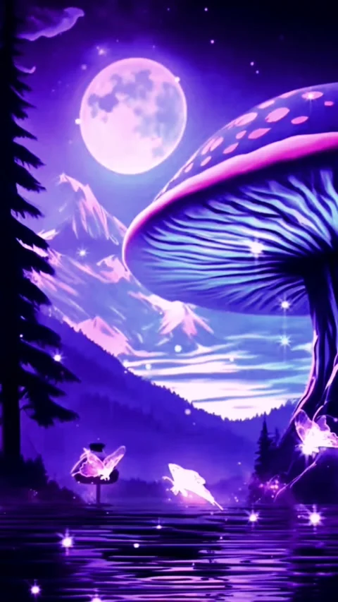 Butterflies flying under the light of the full moon at night Stock Footage 252131172