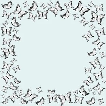 Butterflies frame Stock Illustration