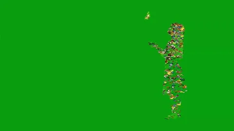 Butterflies in human shape with green screen background Stock Footage 240912520
