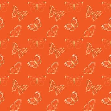 Butterflies insect seamless background, pattern Stock Illustration