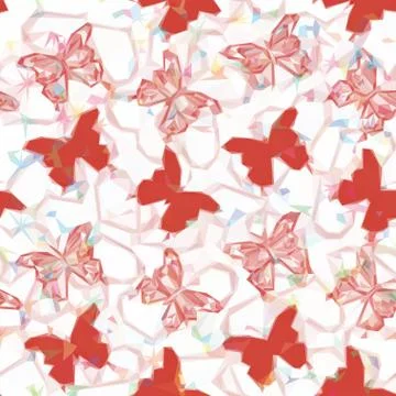 Butterflies Low Poly Pattern Stock Illustration