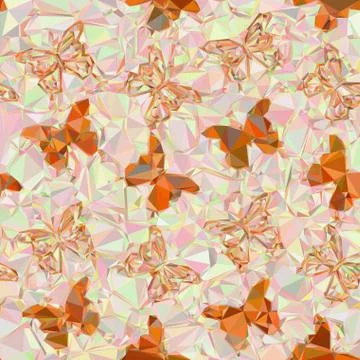 Butterflies Low Poly Pattern Stock Illustration