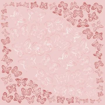 Butterflies postcard background Illustrazione stock