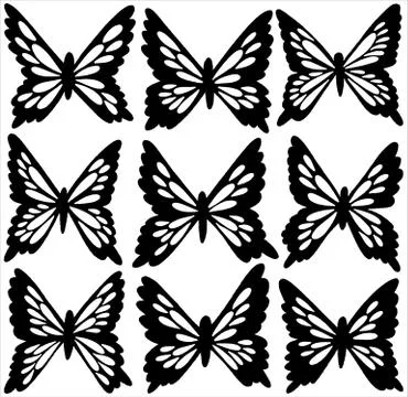 Butterflies seamless pattern. Stock Illustration