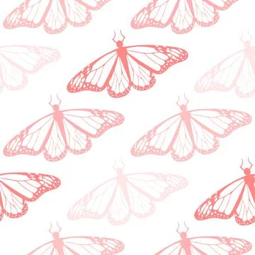 Butterflies seamless pattern vector illustration Ilustração Stock